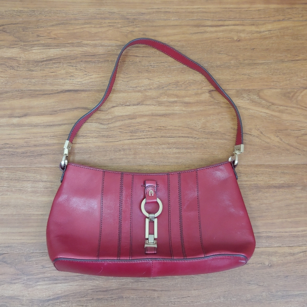 Etienne Aigner Red Leather Shoulder Bag